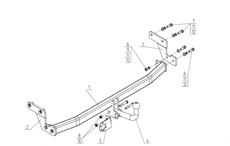 Фаркоп HY 30 для HYUNDAI Solaris II 2017-, Автос, нагрузка 1000/50 кг. С подрезкой бампера от магазина ФаркопРос